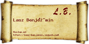 Lasz Benjámin névjegykártya